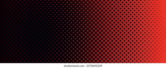 Red and black gradient background with halftone dotted pattern. The background features smooth gradient from red to black. Minimal red abstract vector halftone background wallpaper