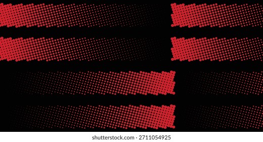 Fundo de textura gradiente vermelho e preto com pontos de meio-tom. eps 10