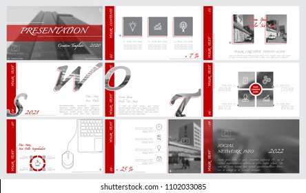 Red, black, gray, presentation template, white background. 2020.Creative. The best infographic graphics.leaflet, flyer, corporate report, marketing,screen, advertisement,document,annual report,vector
