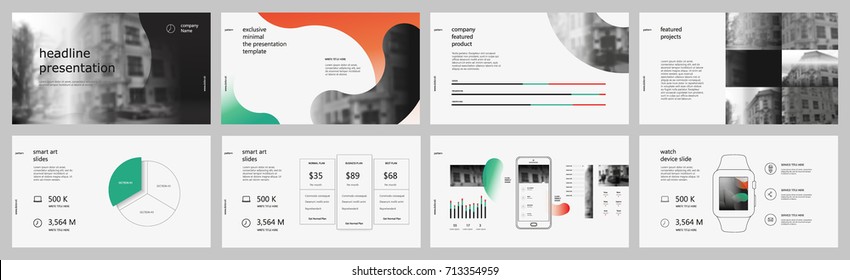 Red, Black, Green elements for infographics on a white background. Presentation templates. Use in presentation, flyer and leaflet, corporate report, marketing, advertising, annual report, banner.