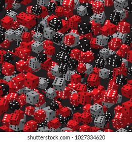 Red Black Grey Dice Seamless Pattern