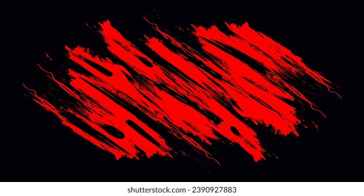 roter und schwarzer Grunge-Hintergrund. Sportbanner mit Brush-Stil. Brush-Stroke-Illustration für Banner-, Poster- oder Sporthintergrund. Scratch- und Texturelemente für Design