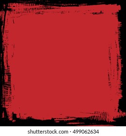 Red Black Grunge Border Frame Background Stock Vector (Royalty Free ...