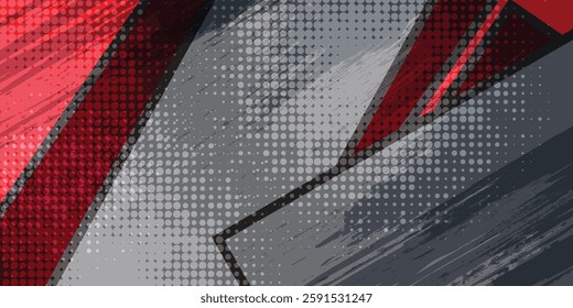 Red and black grunge material banner design. Vector corporate background