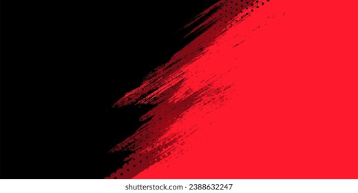 Red And Black Grunge Splatter Split Background.