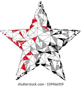 Red Black Grunge Star Triangle Illustration Stock Vector (Royalty Free ...