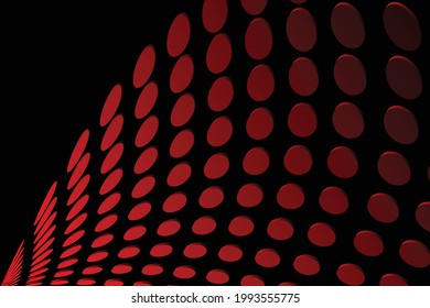 red and black halftone illusion background vector.