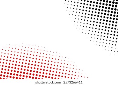 Red And Black Halftone Pattern Background. Abstract Technology Banner. Modern Business Wallpaper. Vector Illustration