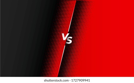 red and black halftone versus vs banner design