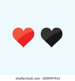 Red and black heart for love icon stock. Vector illustration