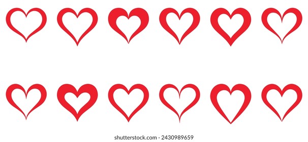Red and black heart Love icon set logotype texture vector design.