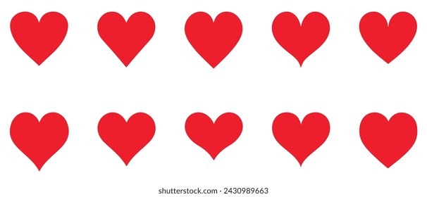 Conjunto de iconos de amor de corazón rojo y negro diseño vectorial de textura de logotipo.