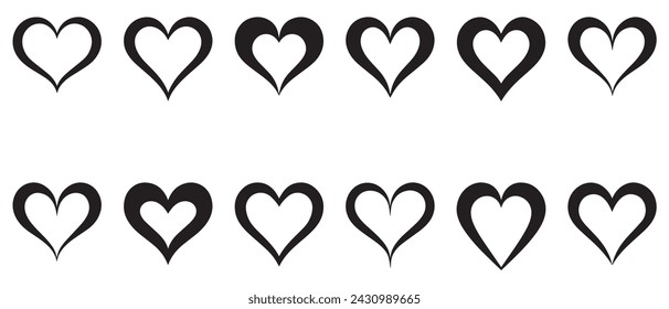 Red and black heart Love icon set logotype texture vector design.