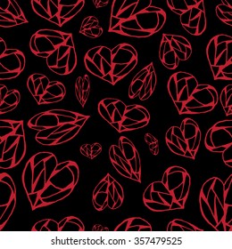 Red and black heart pattern