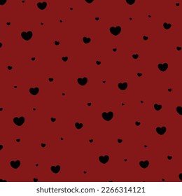 Papel de patrón de corazón rojo y negro