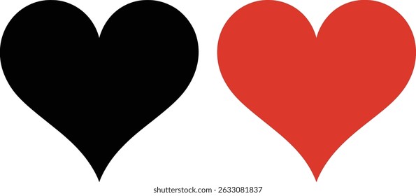 Red and black heart vector graphic love symbol art