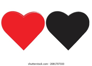 red and black heart vector symbol