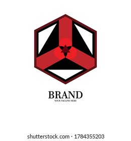 
red black hexagon logo for your brand