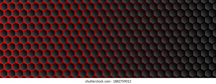 Red Black Hexagon - Vector Design