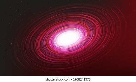 Red Black hole on Red Galaxy background with Milky Way spiral,Universe and starry concept desig,vector