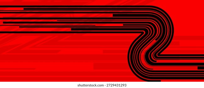 Fondo de rayas de velocidad Horizontal rojo y negro