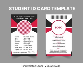 Red and Black ID Card template.