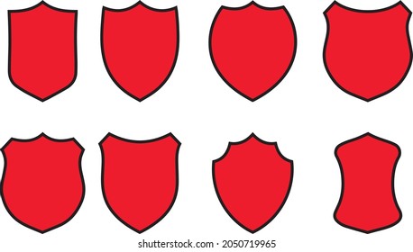 red black ideai military or heraldic shield and coat of arms Badge