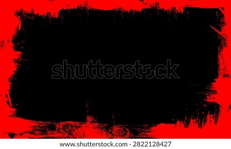red black ink brush painting blank frame space artistic grunge graphic element abstract background