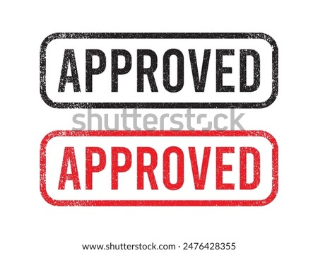 red and black ink stamp with the words approved on white background