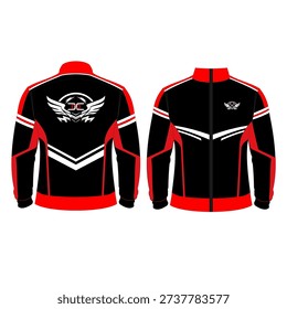 red and black jacket desain for touring, riding, and more