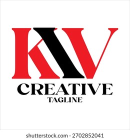 Red black KIV letters vector, company logo, application or product name.