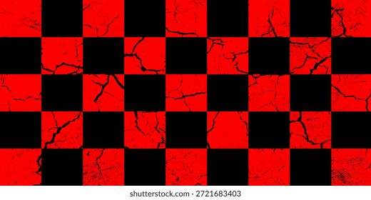 Reticulado vermelho e preto alternando em forma quadrada tamanho médio. ilustração vetorial 
