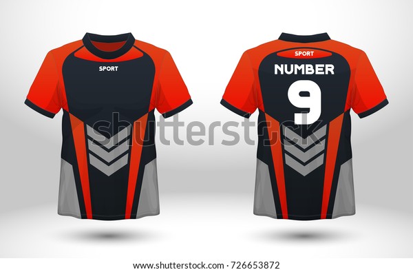 Red Black Layout Football Sport Tshirt Stock Vector (Royalty Free ...