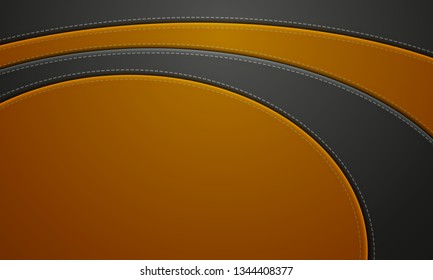Red and Black  Leather With Stitch Background. Leather Banner With Copy Space Place.
