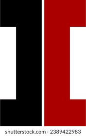 red and black letter I