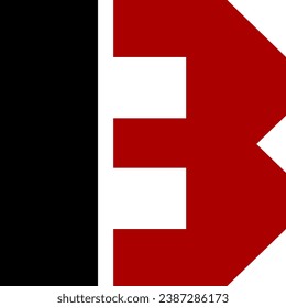 red and black letter B.
