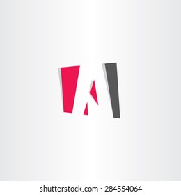 red black letter a business symbol design