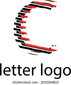 red black letter C logo stylish modern design
