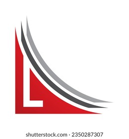 Red and Black Letter L Icon with Layers on a White Background