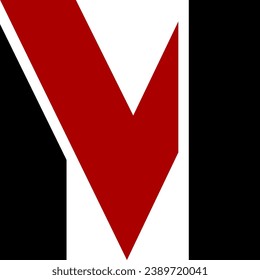 roter und schwarzer Buchstabe M