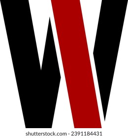 letra roja y negra W