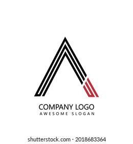 red and black line art premium vector logo design art