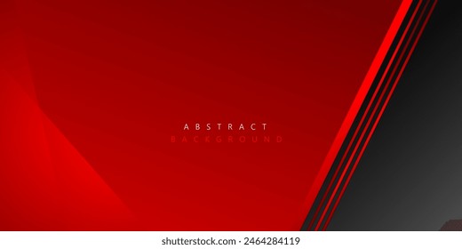 Rote und schwarze Linienform metallischer moderner Hintergrund für Unternehmenskonzept, Vorlage, Plakat, Broschüre, Website, Flyer-Design. Vektorillustration	