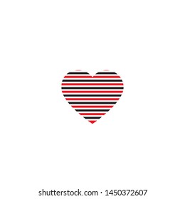 Red and black lines heart