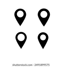 red  black Location icon or map pin icon symbol. vector illustration