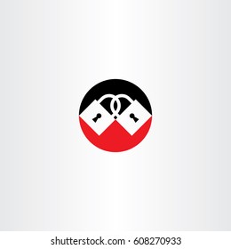 red black lock icon vector design element