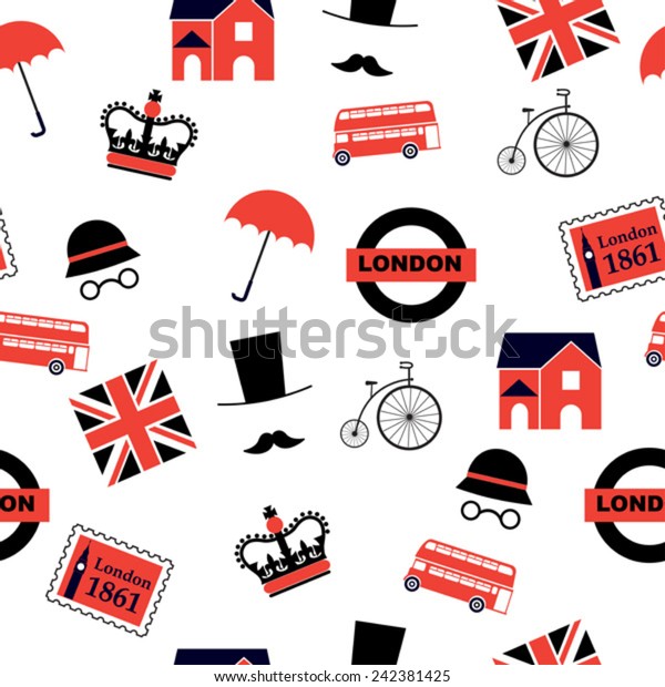 red and black  London\
pattern