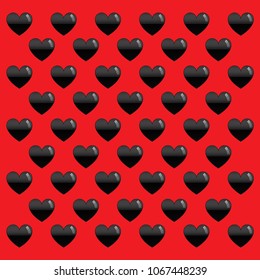 Red and black love heart background