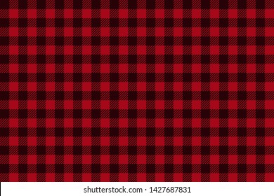 Red Black Lumberjack plaid seamless pattern. Texture for plaid, tablecloths, clothes, shirts, dresses, paper, bedding, blankets, quilts and other textile products. Vector EPS 10