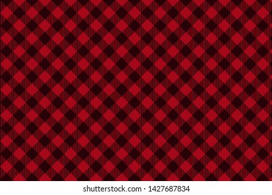 Red Black Lumberjack plaid seamless pattern. Texture for plaid, tablecloths, clothes, shirts, dresses, paper, bedding, blankets, quilts and other textile products. Vector EPS 10